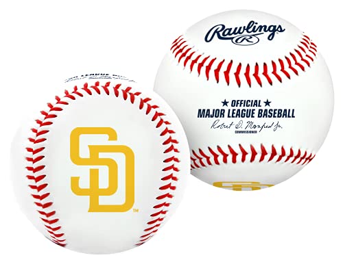 Rawlings MLB San Diego Padres Team Logo Baseball, Official, White