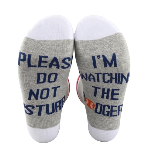 TSOTMO 2 Pairs Baseball Socks Please Do Not Disturb I’m Watching The D Socks Gift For Baseball Player (DODGERS socks)