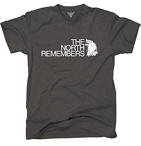 GunShowTees The North Remembers GoT Shirt, Large, Dark Heather