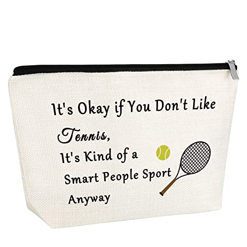 Funny Tennis Lover Gift Makeup Bag Tennis Player Gift Tennis Bag Inspirational Gift for Tennis Player Cosmetic Bag Birthday Gift for Women Graduation Gift for Tennis Girl Cosmetic Pouch Christmas Gift