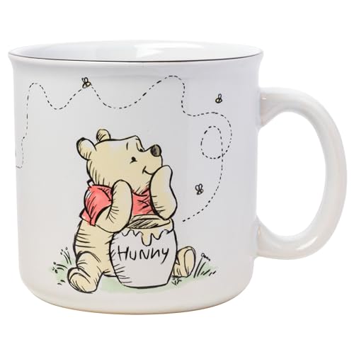 Silver Buffalo Disney Winnie the Pooh But First Hunny Piglet Ceramic Camper Mug, 20 Ounces, 1 Count (Pack of 1)