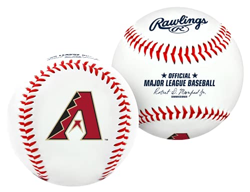 Rawlings MLB Arizona Diamondbacks Team Logo Baseball, Official, White