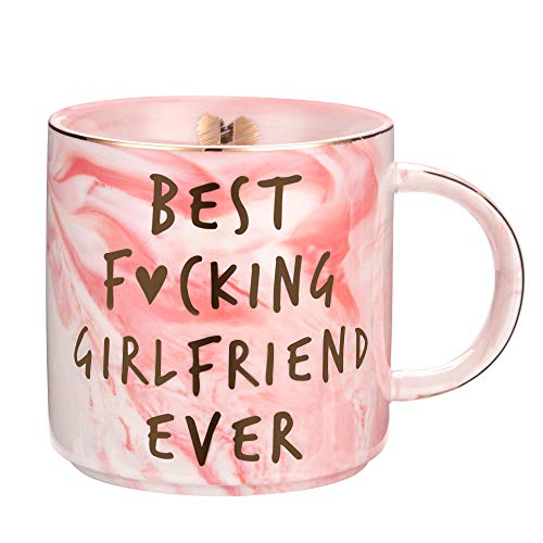 Gifts for Girlfriend, Girlfriend Gifts - Birthday, Anniversary, Romantic Gift - Best Girlfriend Ever - Funny Cute Couple Birthday Gifts Ideas for Girlfriend, Her, Couples - Pink Mug, 11.5oz Coffee Cup