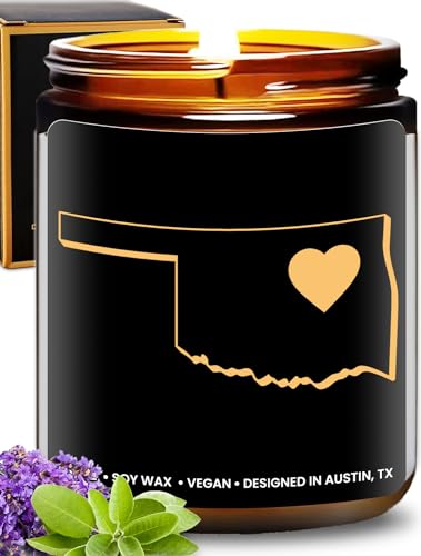 Oklahoma Candle, Gifts for Women, Oklahoma Gifts for Men, Oklahoma Souvenir Gifts, State Oklahoma Themed Gifts, Moving Away & Home Sick Gifts, Birthday, Christmas, Graduation, Gift-Ready