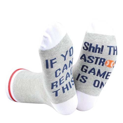 TSOTMO 2 Pairs Baseball Socks Funny Birthday Gift Baseball Fans Gift Baseball Socks For Men Players (ASTROS socks)