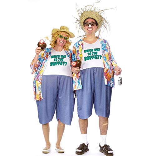 Fun World Men's Tacky Traveler Adult Costume, Multi, UNISEX - Men up to 6/200 lbs… Womne Size 4-14