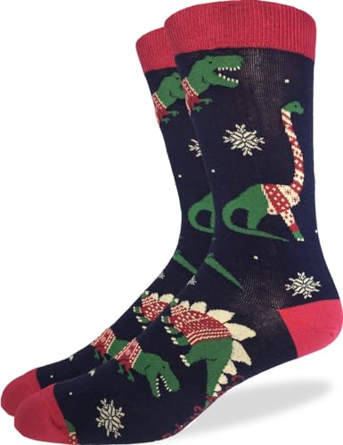 Good Luck Sock Men's Dinosaurs Wearing Christmas Sweaters Socks, Adult, Shoe Size 7-12