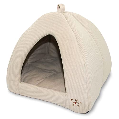 Pet Tent-Soft Bed for Dog and Cat by Best Pet Supplies - Beige Corduroy, 16' x 16' x H:14'