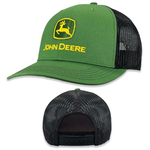 John Deere Baseball Cap Trucker Hat 13083346Grbk Current Baseball Cap Trucker Hat Trademark Embroidery Gryw Green/Black
