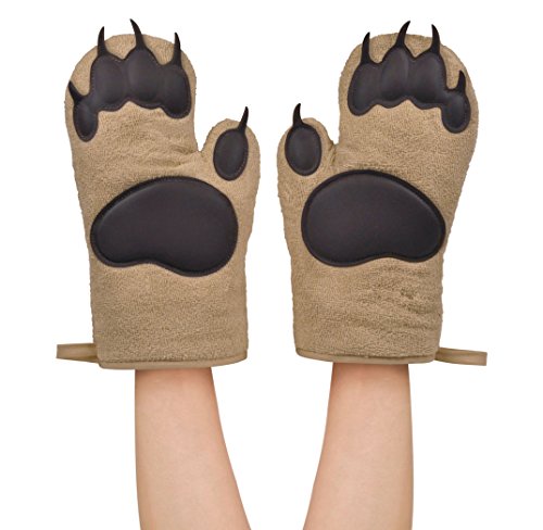 Genuine Fred BEAR HANDS Oven Mitts - Quality Cotton with Heat Resistant Silicone - Fun & Function Kitchen Gadgets - Funny White Elephant Gift - Great Gift for Home Cooks, Bakers, & Animal Lovers -
