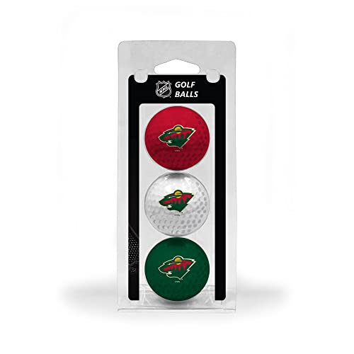 Team Golf NHL Minnesota Wild 3 Golf Ball Pack Regulation Size Golf Balls, 3 Pack, Full Color Durable Team Imprint