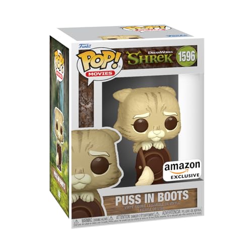 Funko Pop! Movies: DreamWorks 30th Anniversary - Shrek, Puss in Boots Brown, Amazon Exclusive