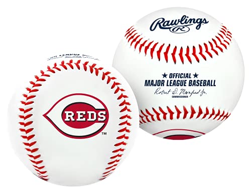 Rawlings MLB Cincinnati Reds Team Logo Baseball, Official, White