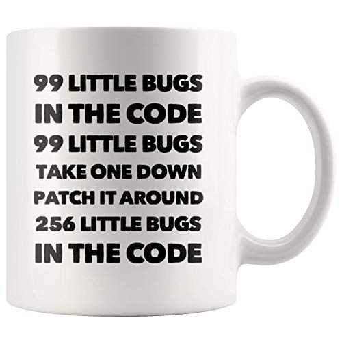 Panvola Funny Computer Programmer Gift - 99 Little Bugs In The Code Take One Down Coffee Mug 11 Oz