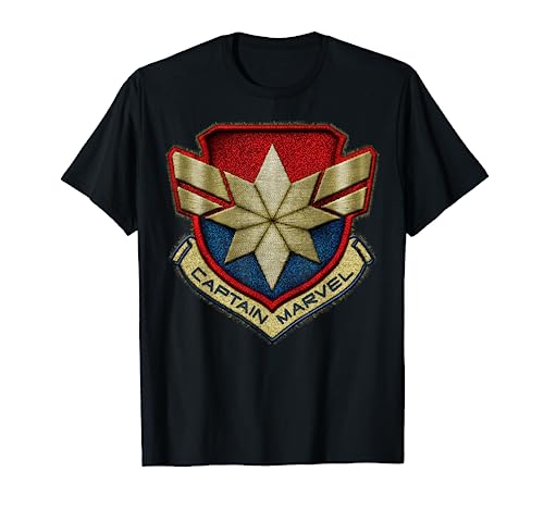 Marvel Captain Marvel Stitch Badge Logo T-Shirt