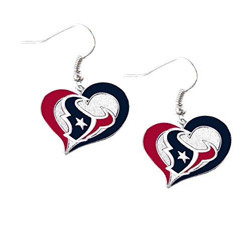 NFL Houston Texans Swirl Heart Earrings