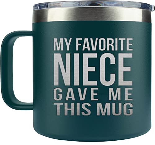 MONDAYSTYLE Uncle And Aunt Birthday Gifts From Niece, Mothers Day, Father's Day, Christmas, Birthday, Valentines Day Gifts, Funny Uncle Coffee Mug Gift, Aunt Gifts For Women, 14oz Coffee Mug