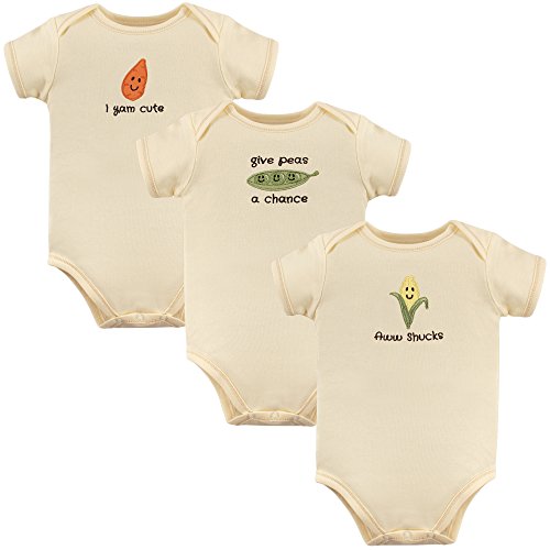 Touched by Nature baby boys Organic Cotton Bodysuits Bodysuit, Corn 3-pack, 3-6 Months US