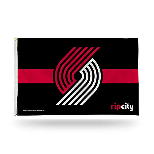 NBA Portland Trail Blazers 'Striped' 3' x 5' Banner Flag - Single Sided - Indoor or Outdoor - Home Décor Made By Rico Industries