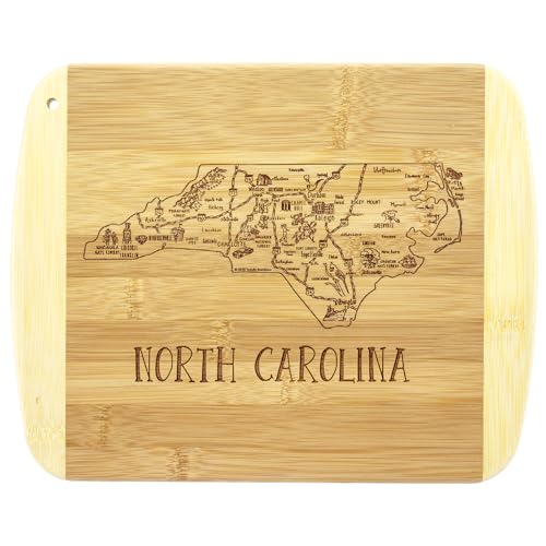 Totally Bamboo A Slice of Life North Carolina State Serving and Cutting Board, 11' x 8.75'