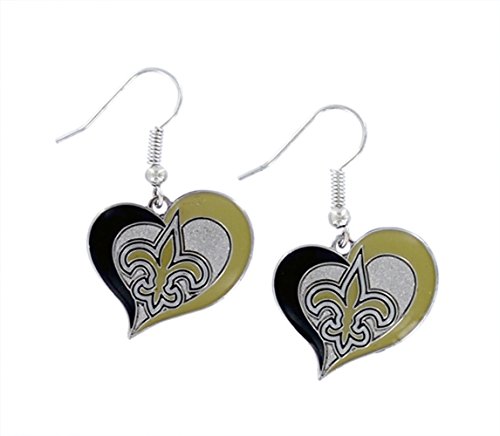 NFL New Orleans Saints Swirl Heart Earrings