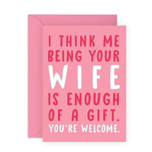 CENTRAL 23 Husband Birthday Card from Wife - Husband Valentines Day Card Funny - Anniversary Cards for Him - Funny Birthday Card For Men - Prank Gag Joke - Comes With Fun Stickers