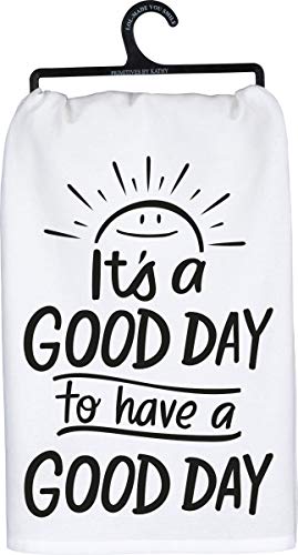 Primitives by Kathy LOL Made You Smile Dish Towel, 28 x 28-Inches, It's a Good Day