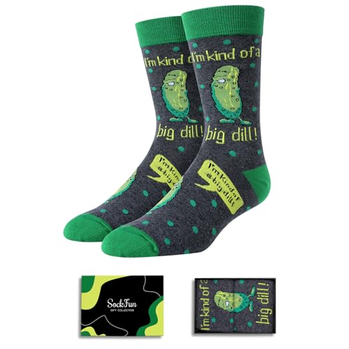sockfun Funny Gifts Funny Socks For Men, Pickle Socks Pickle Gifts, I'M Kind Of A Big Dill