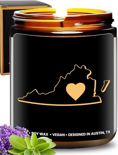 Virginia Candle, Gifts for Women, Virginia Gifts for Men, Virginia Souvenir Gifts, State Virginia Themed Gifts, Moving Away & Home Sick Gifts, Birthday, Christmas, Graduation, Gift-Ready