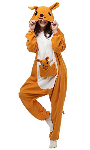 Adult Kangaroo Onesie Animal Cosplay Halloween Costume(Kangaroo,X-Large)