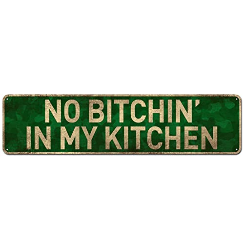 CIVOTIL Farmhouse Kitchen Décor, Kitchen Signs, Funny Kitchen Décor, Bitchin Kitchen Sign 4' x 16' - No Bitchin’ In My Kitchen