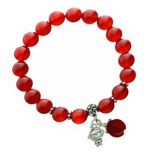 Feng Shui Handmade Chinese Zodiac Monkey Red Agate Beads Bracelet (Monkey)