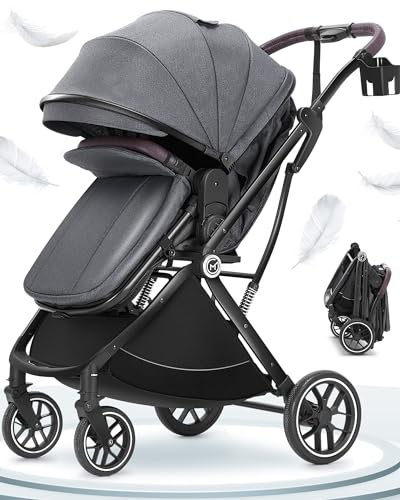 Comiga Baby Stroller Bassinet 3 in 1 Stroller Newborn,Convertible Portable Strollers for Toddler Infant, Foldable Stroller with One Hand,Reversible Seat,Extra Storage