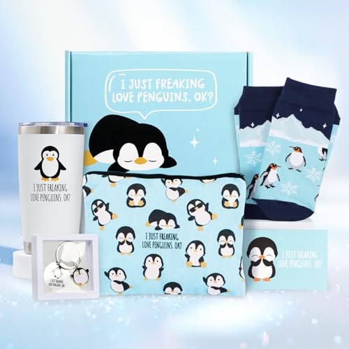 Frerdui Penguin Gifts for Women, Penguins Gifts Baskets, Cute Penguin Gifts for Penguin Lovers, Penguin Gifts for Girls, Cute Penguin Stuff Penguin Tumbler