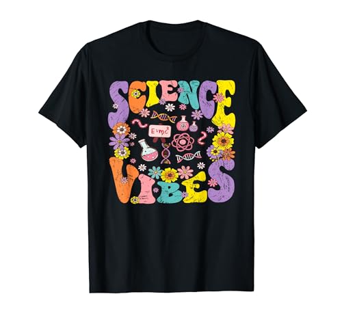 Science Vibes Retro 1st Day of Back To School Groovy Teacher T-Shirt