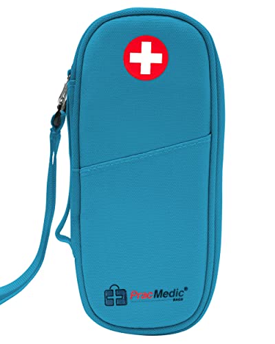 PracMedic Bags EpiPen Carry Case- Insulated & Roomy Epi Pens Carrying Case holds 2 Epipens or Auvi-Q, Inhaler, Antihistamine Meds for Immediate Access to Allergy Medications During Emergencies (Teal)