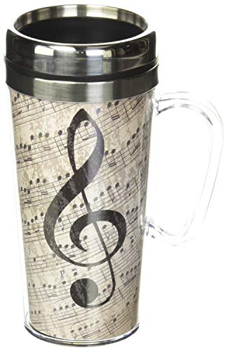 Spoontiques - Insulated Travel Mug - Music Coffee Cup - Coffee Lovers Gift - Funny Coffee Mug - 14 oz - Multi