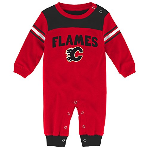 Outerstuff NHL Calgary Flames Children Boys Penalty Box Kid Long Sleeve Coverall, 6-9 Months, Red