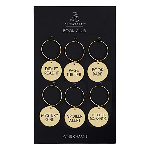 Santa Barbara Design Studio Zinc Alloy Wine Charms, Set of 6, Book Club