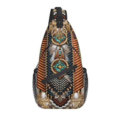 Native American Art Indian Sling Backpack Cute Chest Bags Crossbody Retro Shoulder Bag for Men Women