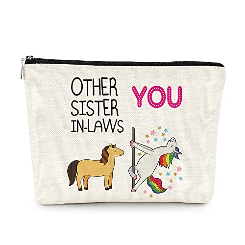 EXUQO Sister in Law Gifts,Funny Makeup Bag,Sister In Law Birthday Gifts,Graduation Wedding Gift for Sister Friend Cosmetic Bag Pouch