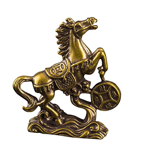 Ciieeo Lucky Horse Ornament Chinese Zodiac Statue Rich Horse Feng Shui Figure God of Wealth Figurine Decorations for Home Wealth Horse Figurine Chinese Style Office Feng Shui Horse Brass