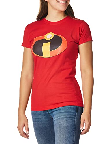 Disney womens The Incredibles Logo Graphic Tee T Shirt, Red, Large US