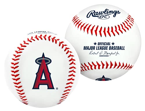 Rawlings MLB Los Angeles Angels of Anaheim Team Logo Baseball, Official, White