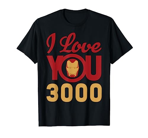 Marvel Avengers Endgame Iron Man I Love You 3000 Helmet Logo T-Shirt