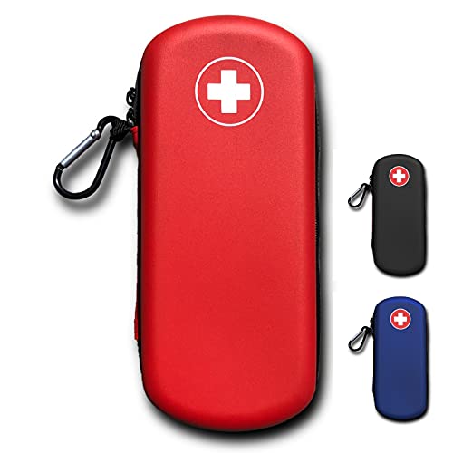 EpiPen Carrying Case, Durable EVA Foam, Water Resistant, Holds 2 Epipens, Auvi-Q, Eye Drops, Nasal Sprays and Other Essential Allergy Supplies (Red)-Red