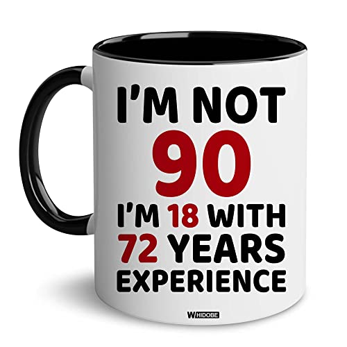 WHIDOBE 90th Birthday Gifts for Women, Men, Dad, Mom - 1934 Birthday Gifts for Women, 90 Years Old Birthday Gifts Coffee Mug for Wife, Friend, Sister, Her, Him, Brother, Colleague, Coworker, Christmas