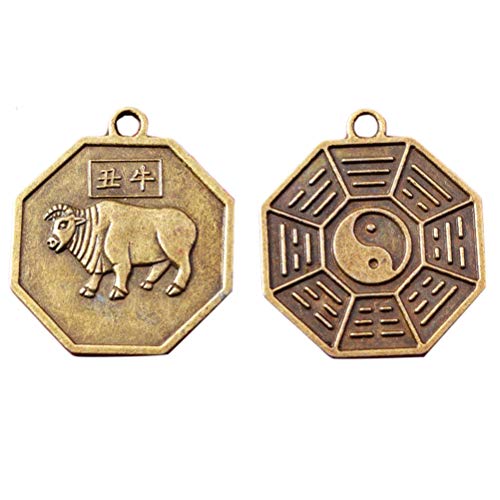 Chinese Zodiac Tai Chi Pakua Feng Shui Pendants W five Element Thread W Gift Bag Y1043 (OX)