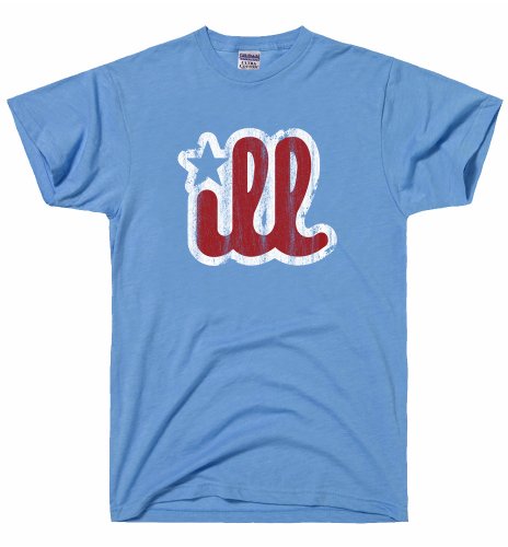 DIRTYRAGZ Mens Ill Vintage Phillies Shirt - Philadelphia Shirts Apparel aka Beastie Boys Graphic Tee for Dad or Grandpa L Light Blue