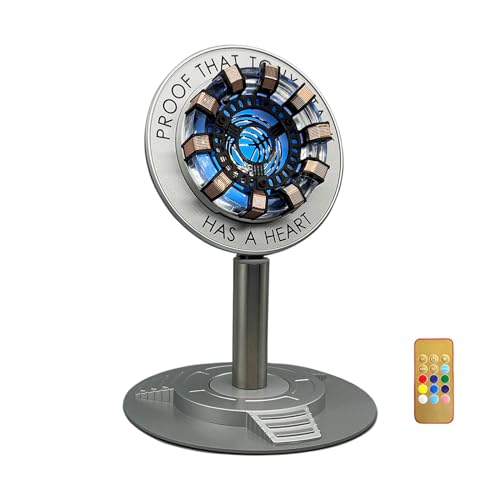 Moonacy Arc Reactor Light, Rechargeable Superhero Lamp, Multi-Color Cute Table Decor, Gift for Him, Iron Tony Has A Heart(Touch/Remote).